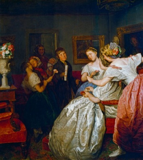 Visiting Mother by Ferdinand Georg Waldmuller   oil painting   Poster Print - Item # VARSAL900143322