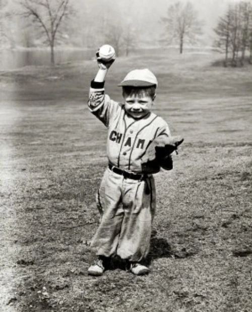 Portrait of a boy holding a baseball and a baseball glove Poster Print - Item # VARSAL2553770