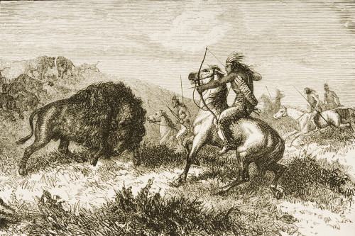 A Native American Moose hunting in the North Western Territory, c.1880