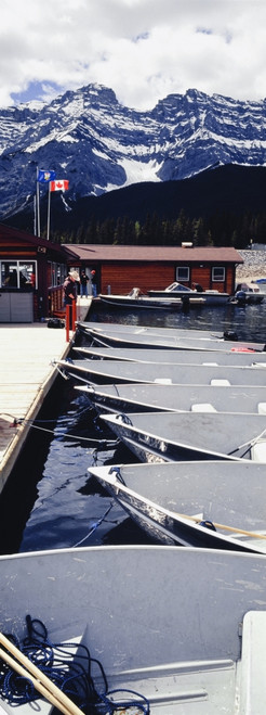 Boats Moored At Lake Minnewanka. PosterPrint - Item # VARDPI1879945