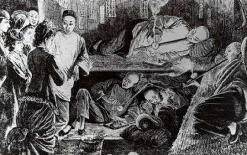Tourists Visiting The Opium Dens In Chinatown  San Francisco  Artist Unknown Poster Print