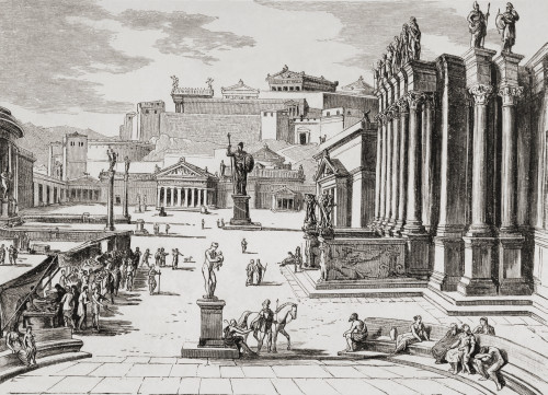Imaginary View Of The Market Place In Ancient Sparta. From El Mundo Ilustrado, Published Barcelona, 1880. PosterPrint - Item # VARDPI1958168