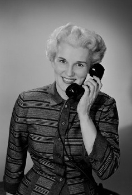 Portrait of mature woman talking on phone Poster Print - Item # VARSAL255419043