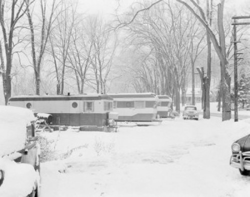USA  Vermont  Trailer camp near Montpelier in winter Poster Print - Item # VARSAL255421463