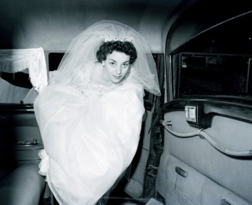 Portrait of bride getting into limo Poster Print - Item # VARSAL255417202