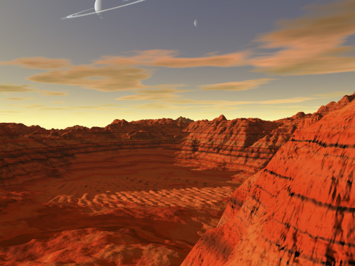 Artist's concept of an earth-like planet. There are likely earth-like planets that miss being hospitable to life because they are a little too close to their host sun(s). Poster Print - Item # VARPSTWMY100075S
