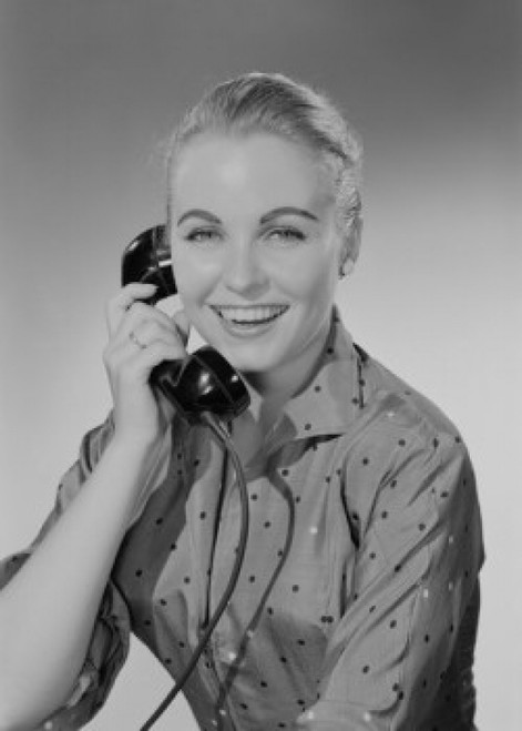 Portrait of young woman talking on phone Poster Print - Item # VARSAL255419097