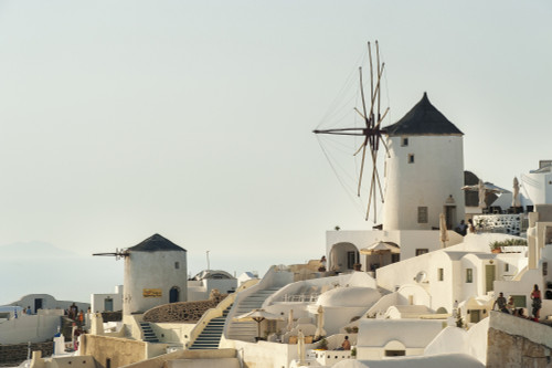Whitewash buildings and windmill; Oia, Santorini, Greece PosterPrint - Item # VARDPI12254303