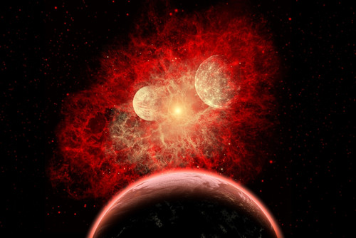 A supernova destroying its system of planets in the depths of our galaxy Poster Print - Item # VARPSTMAS100634S