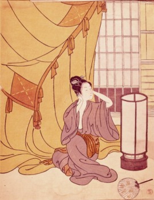 Woman Primping   Artist Unknown  Woodblock print Poster Print - Item # VARSAL260768