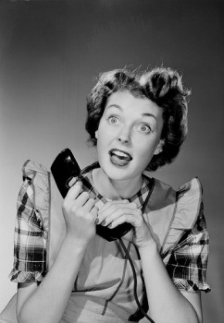 Young woman on landline phone Poster Print - Item # VARSAL255422347C