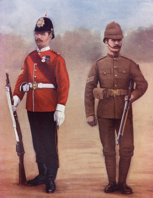 Left. Colour-Sergeant Of The West Yorkshire Regiment. Right. Sergeant Of The Yorkshire Regiment. From The Book South Africa And The Transvaal War By Louis Creswicke, Published 1900. PosterPrint - Item # VARDPI1873020