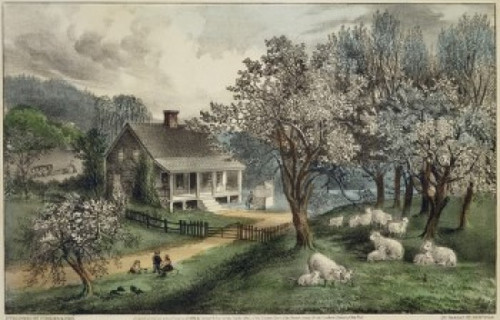American Homestead:  Spring   Currier & Ives  Lithograph Poster Print - Item # VARSAL9001140