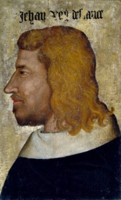 Portrait of John II   King of France   School of Paris   oil on wood   Circa 1359   France   Paris   Musee du Louvre Poster Print - Item # VARSAL11582181