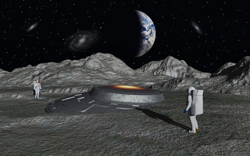 Apollo astronauts discover a UFO on the surface of the moon Poster Print - Item # VARPSTMAS100969S