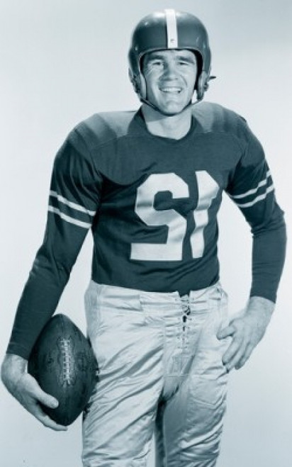 Studio portrait of American football player smiling Poster Print - Item # VARSAL255417271
