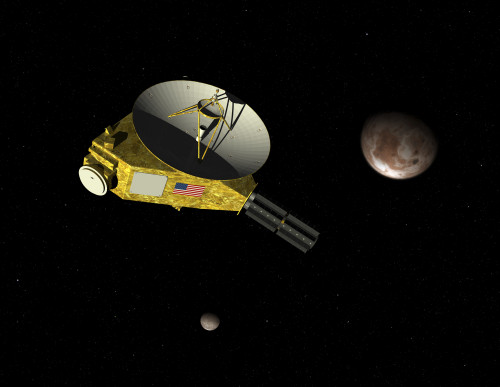 New Horizons spacecraft approaches dwarf planet Pluto and its moon Charon Poster Print - Item # VARPSTWMY100315S