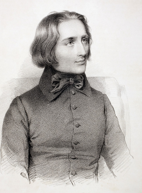 Franz Liszt, 1811 - 1886. Hungarian Pianist And Composer. From Figaro, Journal For Literatur, Kunst Og Musik, Published In Copenhagen, 1841. PosterPrint - Item # VARDPI1903848