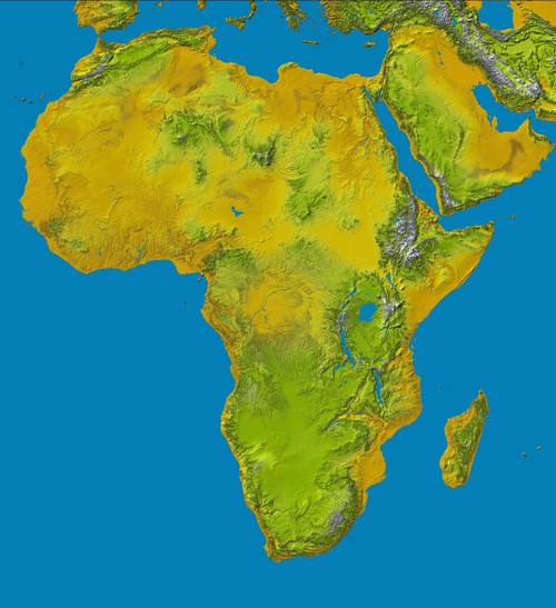 Topographic view of Africa Poster Print - Item # VARPSTSTK200183S