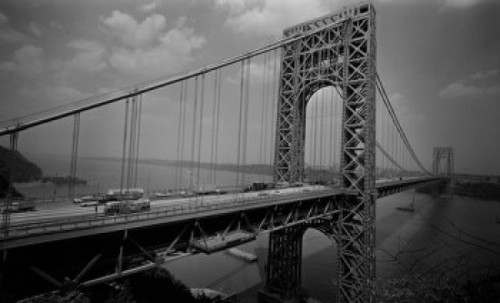 USA  New York State  New York City  George Washington Bridge and cars on bridge Poster Print - Item # VARSAL255424833