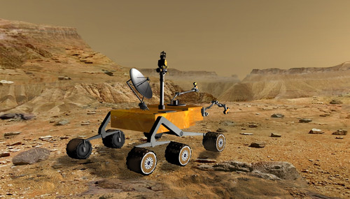 Mars Science Laboratory travels near a canyon on Mars Poster Print - Item # VARPSTSTK202241S