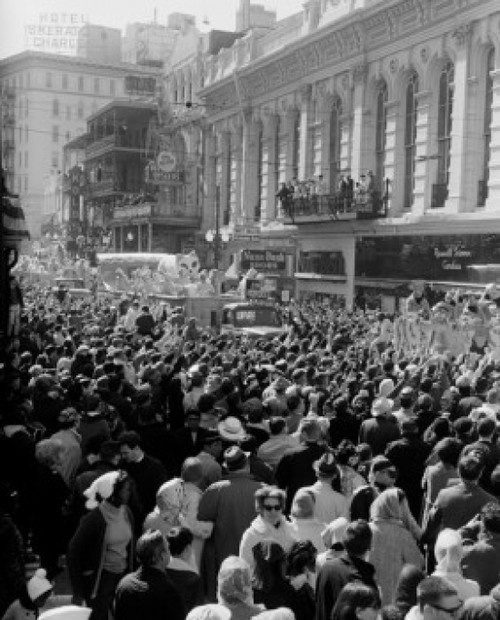 USA  Louisiana  New Orleans  Parade and crowds during Mardi Gras Poster Print - Item # VARSAL255424905