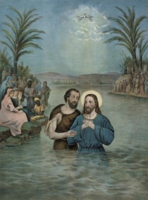 The Baptism of Christ   1893   Currier & Ives  Color Lithograph   Library of Congress  Washington  D.C. Poster Print - Item # VARSAL9001217