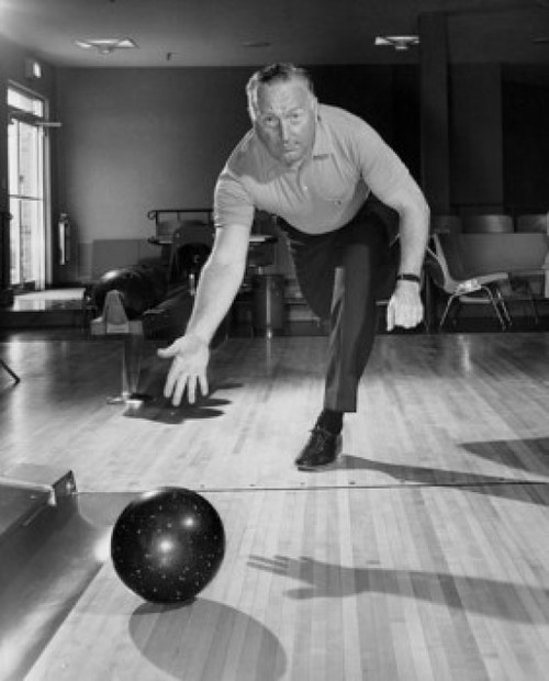 Mature man bowling Poster Print - Item # VARSAL25524296