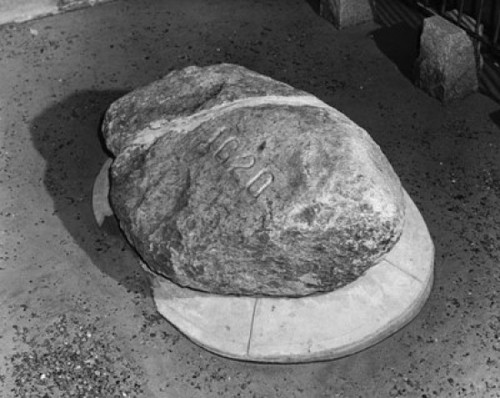 Close-up of a stone  Plymouth Rock  Plymouth  Massachusetts  USA Poster Print - Item # VARSAL25544836