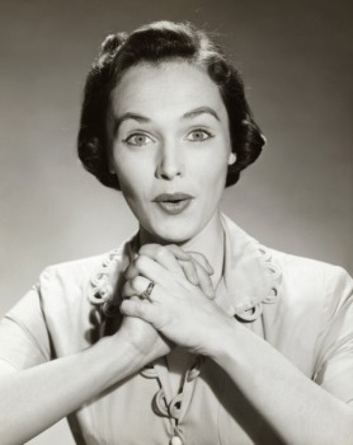 Portrait of a young woman looking surprised Poster Print - Item # VARSAL25510542
