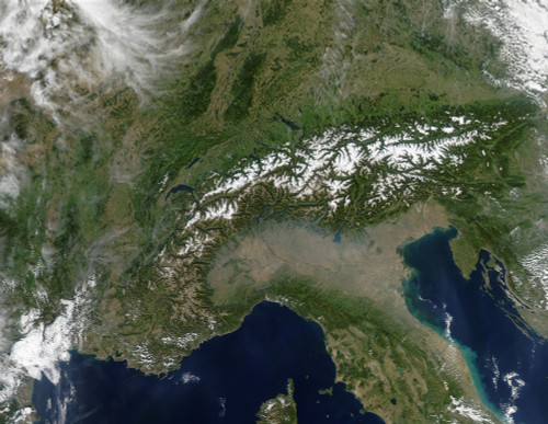 Satellite view of the Alps Poster Print - Item # VARPSTSTK200384S
