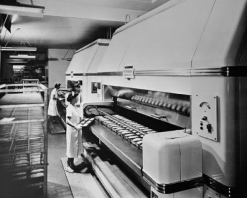 Female workers making bread in a bakery  Pepperidge Farm Bakery  Norwalk  Connecticut  USA Poster Print - Item # VARSAL25527054