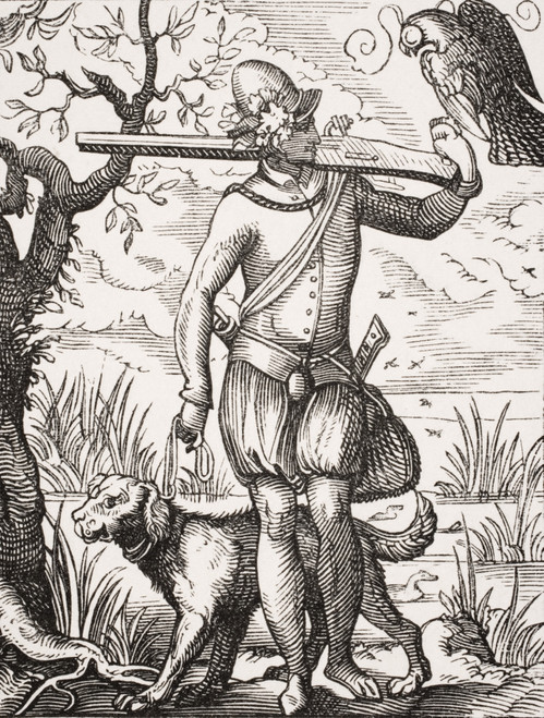 German Falconer. 19Th Century Reproduction From 16Th Century Engraving By Jost Amman PosterPrint - Item # VARDPI1857931