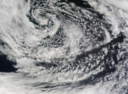 Ship-wave-shaped wave clouds induced by Aleutian Islands Poster Print - Item # VARPSTSTK202775S