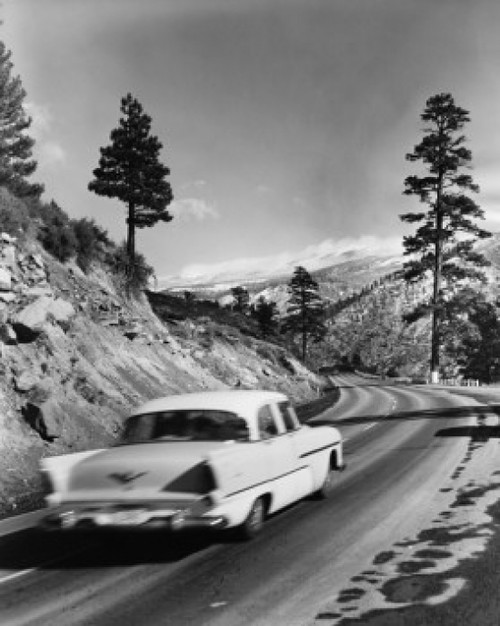 Rear view of a car moving on a road Poster Print - Item # VARSAL25540341