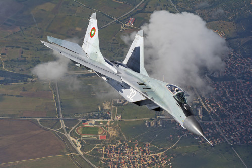A Bulgarian Air Force MiG-29 in flight over Bulgaria Poster Print - Item # VARPSTDFC100089M