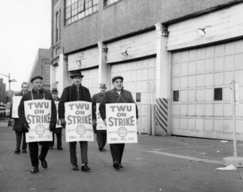 Group of people walking on a street holding placards Poster Print - Item # VARSAL25544279