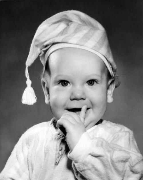 Portrait of smiling baby in nightcap Poster Print - Item # VARSAL25549976