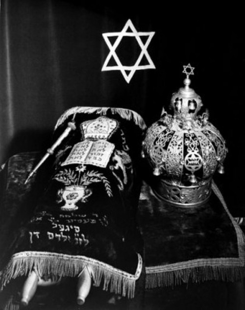 High angle view of a torah with a crown Poster Print - Item # VARSAL255291