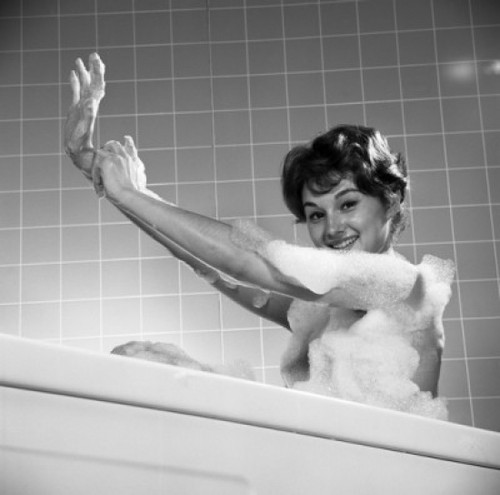 Portrait of young woman in bath Poster Print - Item # VARSAL255418389C