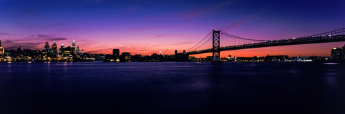 Suspension bridge across a river, Ben Franklin Bridge, River Delaware, Philadelphia, Pennsylvania, USA Poster Print - Item # VARPPI151469