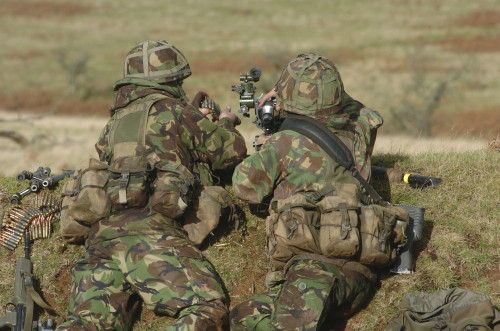 British Army soldiers armed with general purpose machine guns participate in sustained fire training at Brecon Beacons, South Wales Poster Print - Item # VARPSTACH100100M