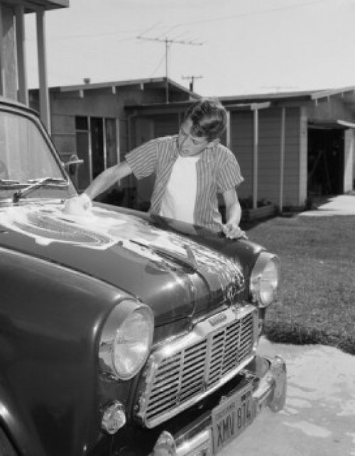 Boy washing car Poster Print - Item # VARSAL255423008