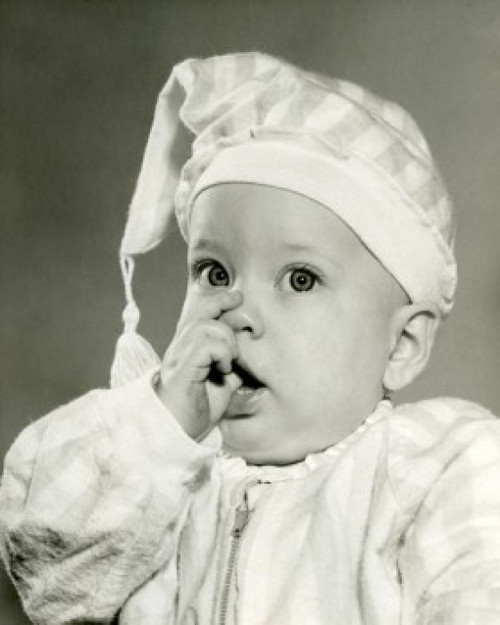 Portrait of baby wearing nightcap Poster Print - Item # VARSAL25549981