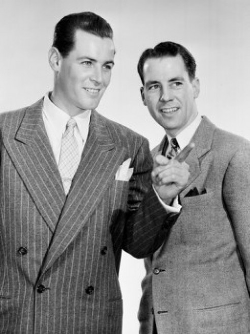 Close-up of two businessmen smiling Poster Print