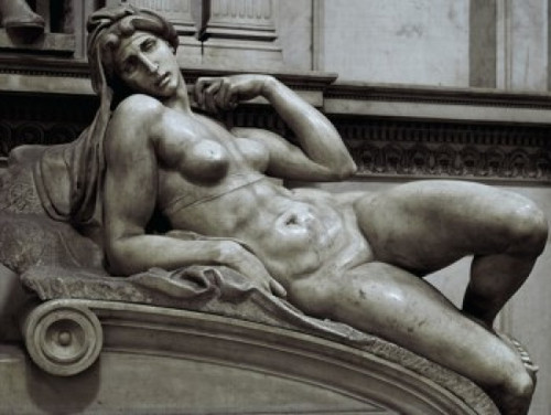 Dawn by Michelangelo Buonarroti  marble  circa 1520-36  1475-1564  Italy  Florence  Medici Chapel Poster Print - Item # VARSAL3815395671
