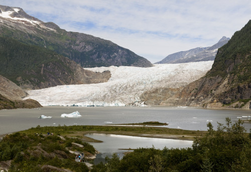 View Of Mendenhall Glacier And Lake And Trail Leading To Overlook, Juneau, Southeast Alaska, Summer. PosterPrint - Item # VARDPI2331952