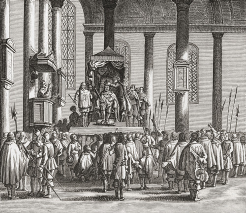 The Crowning Of Charles Ii At Scone, Scotland In 1651. Charles Ii 1630 To 1685. King Of England, Scotland And Ireland. From The Book Short History Of The English People By J.R. Green Published London 1893. PosterPrint - Item # VARDPI1877913
