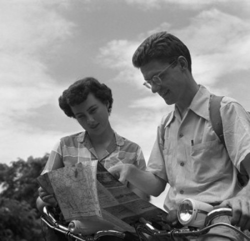 Young couple reading map Poster Print - Item # VARSAL255418282