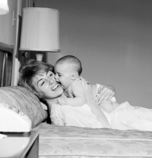 Mother playing with baby on bed Poster Print - Item # VARSAL2556007